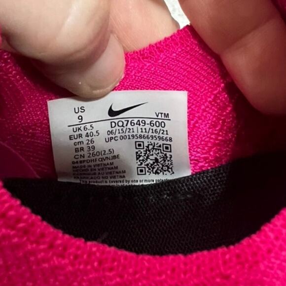 EUC Nike React Phantom Run FK 2 Pink Prime Womens running shoes slip on size 9 - Picture 8 of 11